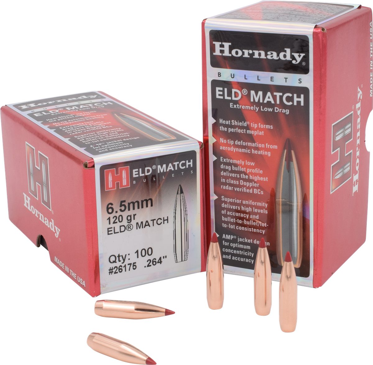 Hornady 26175 ELD Match 6.5mm .264 120 gr Extremely Low Drag 100 Per Box/ 2