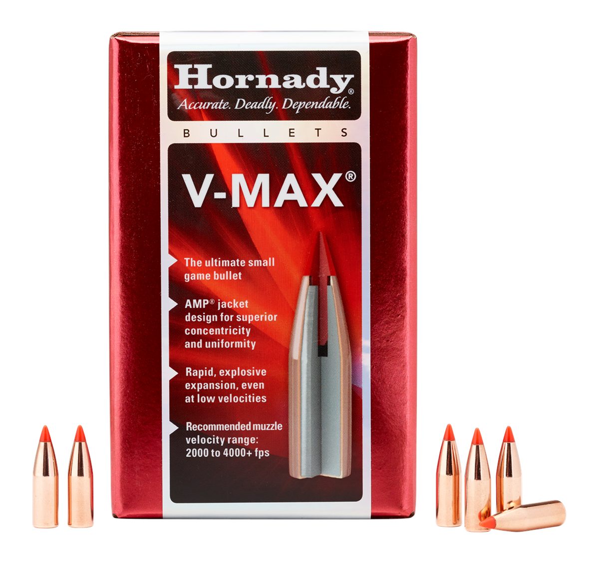 Hornady 22415 V-Max 6mm .243 65 gr V 100 Per Box/ 40 Case