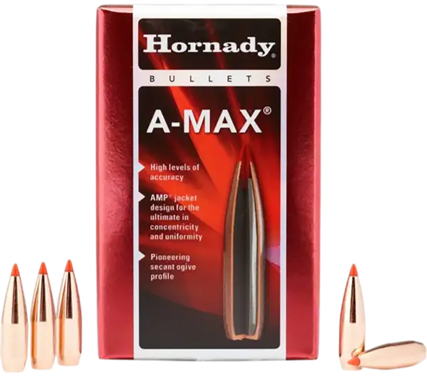Hornady 30502 A-MAX 30 Cal .308 168 gr A 100 Per Box/ 15 Case