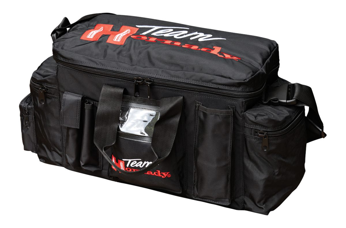Hornady 9919 Team Range Bag Black with Red Logo Nylon Large Compartment Emb