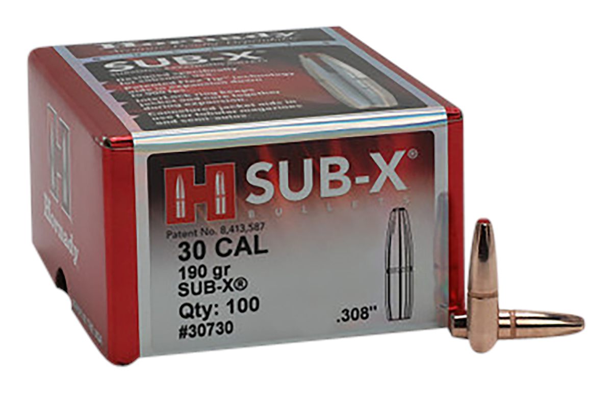 Hornady 30730 Sub-X 30 Cal .308 190 gr eXpanding 100 Per Box/ 15 Case