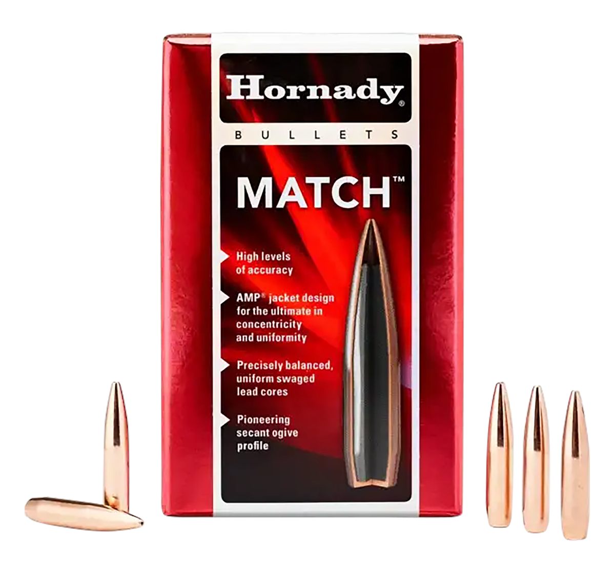 Hornady 30733 Match 30 Cal .308 208 gr Hollow Point Boat Tail 100 Per Box/