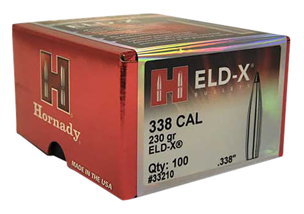 Hornady 33210 ELD-X 338 Cal 230 gr Extremely Low Drag eXpanding 100 Per Box