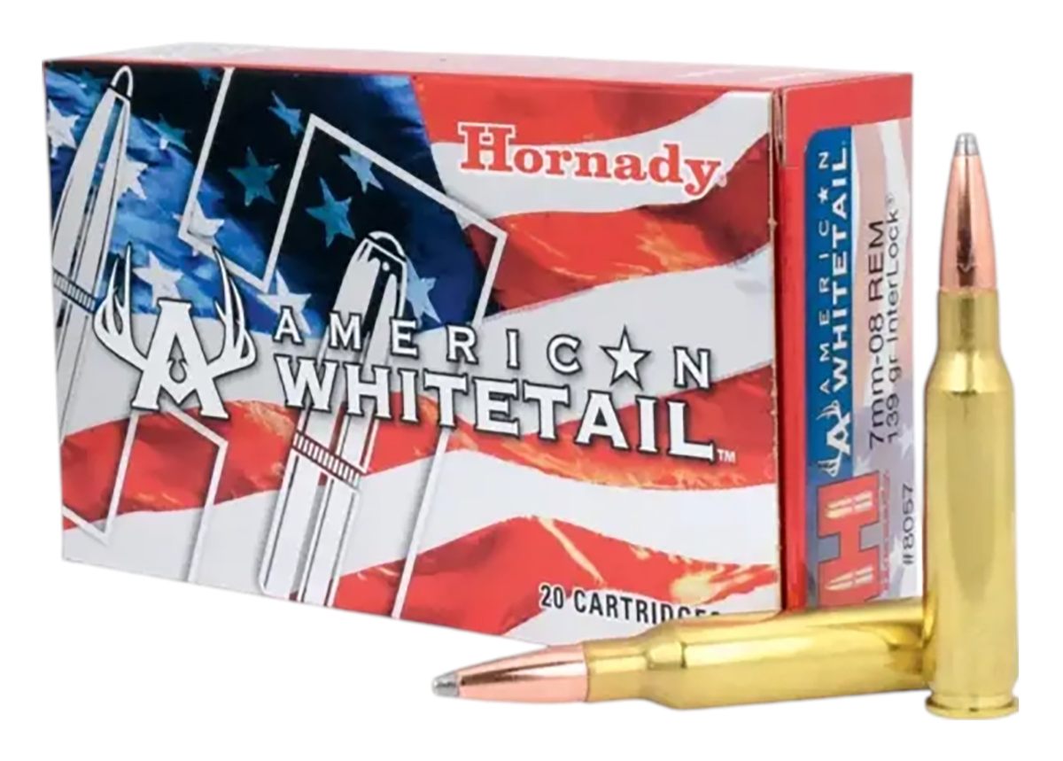 Hornady 8057 American Whitetail 7mm-08 Rem 139gr InterLock Spire Point 20 P
