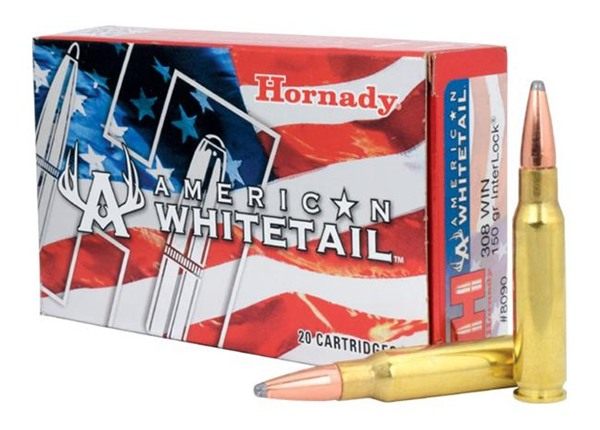 Hornady 8090 American Whitetail 308 Win 150gr InterLock Spire Point 20 Per view 2