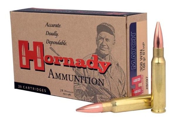 Hornady 8097 Match 308 Win 168gr Boat Tail Hollow Point 20 Per Box/10 Case view 2