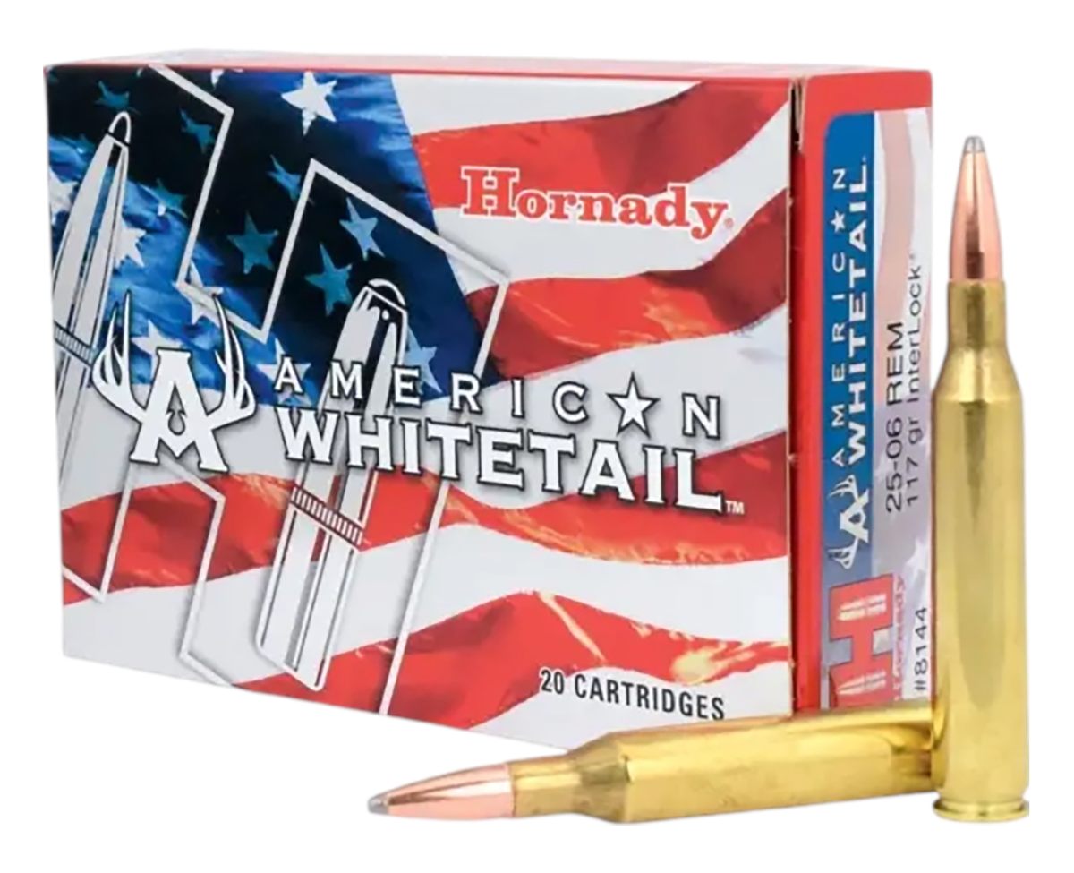 Hornady 8144 American Whitetail 25-06 Rem 117gr InterLock Boat Tail Soft Po