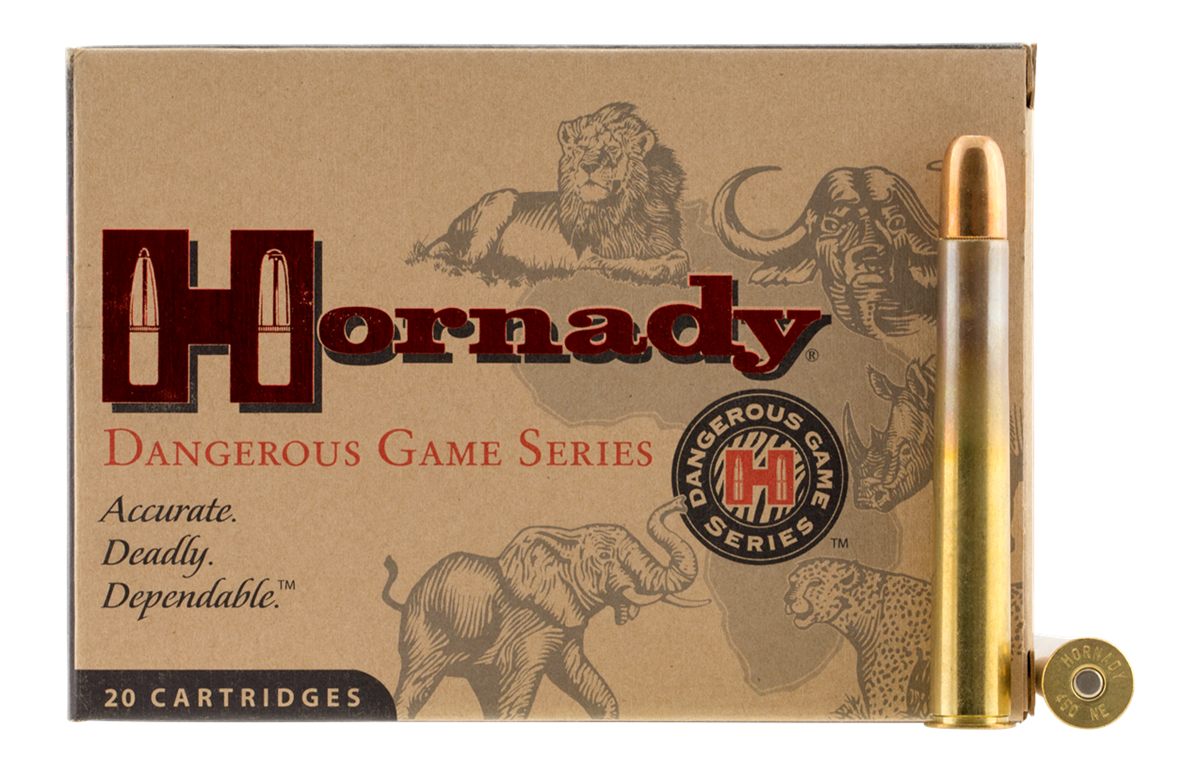 Hornady 8256 Dangerous Game 450 NitroExpress 480gr Solid 20 Per Box/6 Case