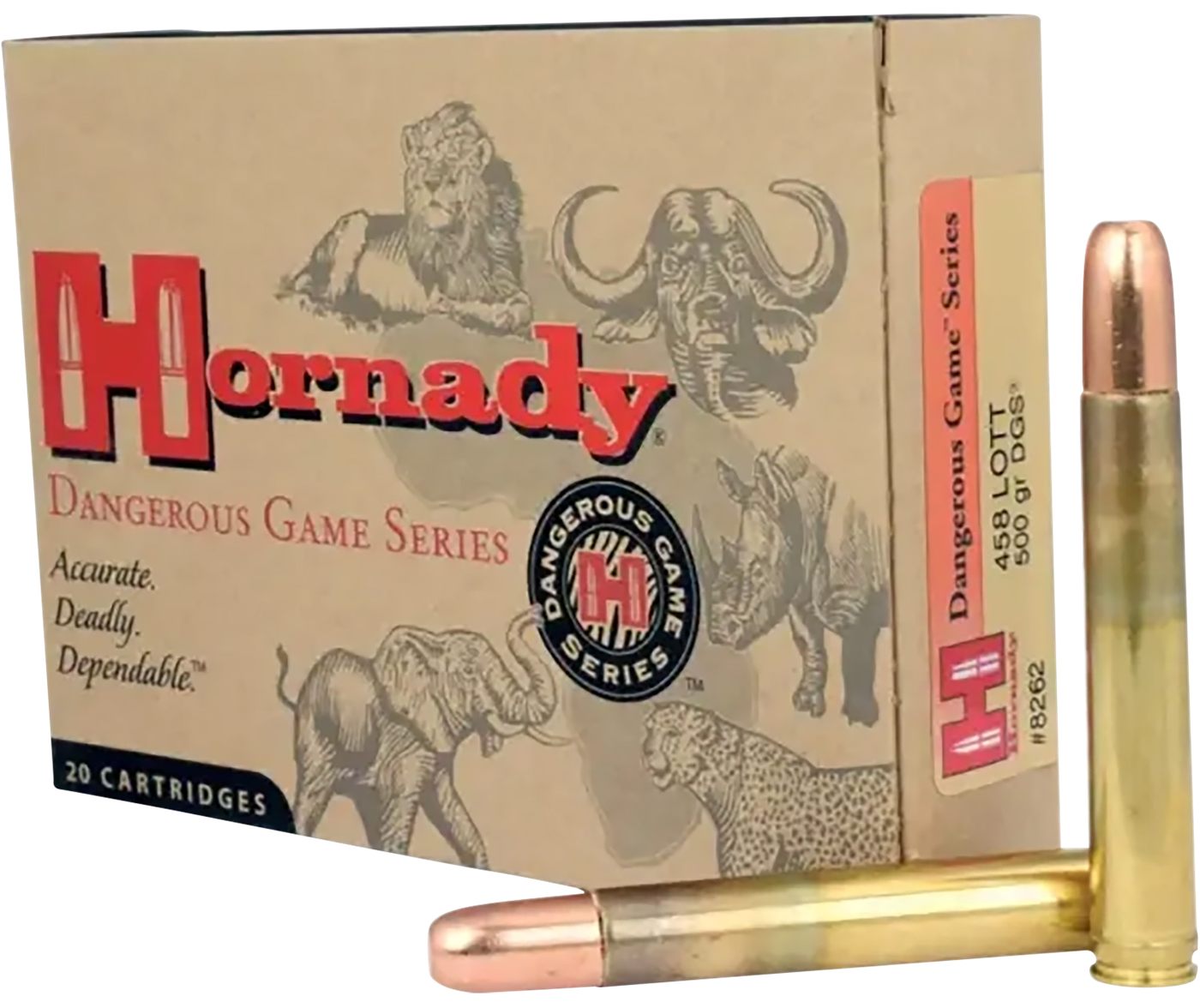 Hornady Dangerous Game Series Rifle Ammunition .458 Lott 500 gr DGS 2300 fp