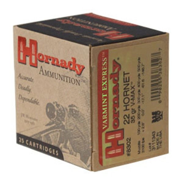 Hornady Varmint Express Rifle Ammunition .22 Hornet 35 gr V-MAX 3100 fps 25 view 3