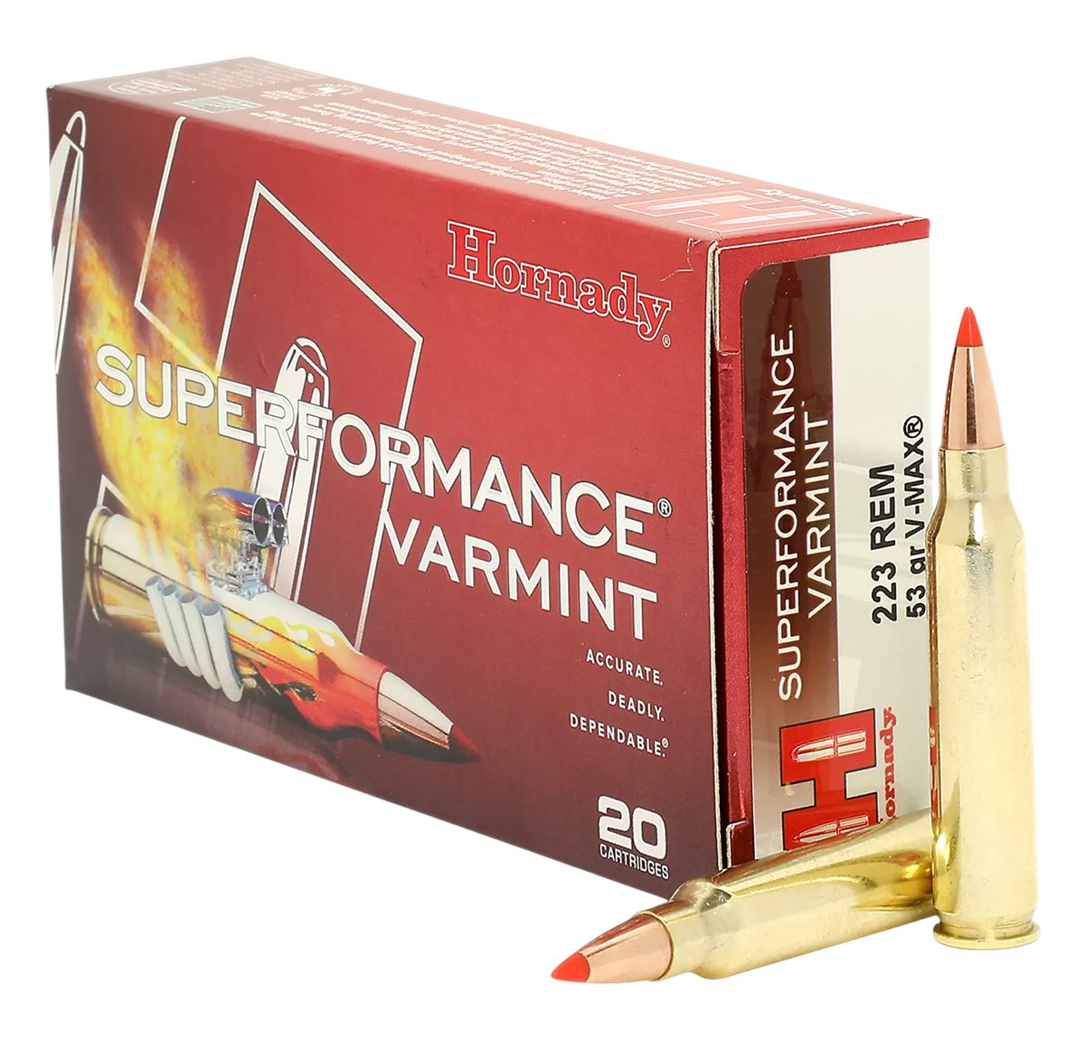 Hornady Superformance Varmint V-Max Rifle Ammunition .223 Wssm 55gr PT 2600 view 2