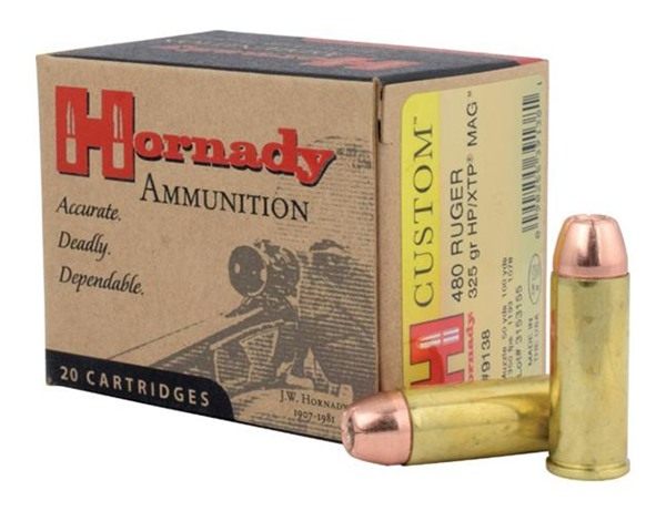 Hornady Custom Handgun Ammunition .480 Ruger 325 gr XTP-Mag 1350 fps 20/ct view 2