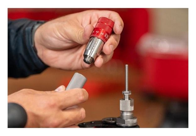 Hornady 044097 Bullet Seating Micrometer Red/Silver Compatible w/ All Dies view 2