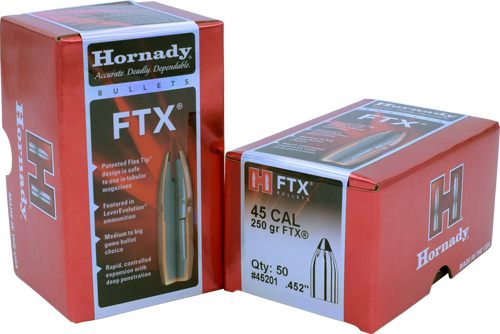 Hornady 45201 FTX 45 Cal .452 250 gr Flex Tip eXpanding 50 Per Box/ 25 Case view 2