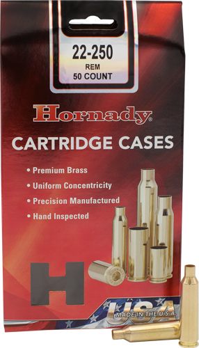 Hornady Unprimed Brass Rifle Cartridge Cases .22-250 Rem 50/ct view 2