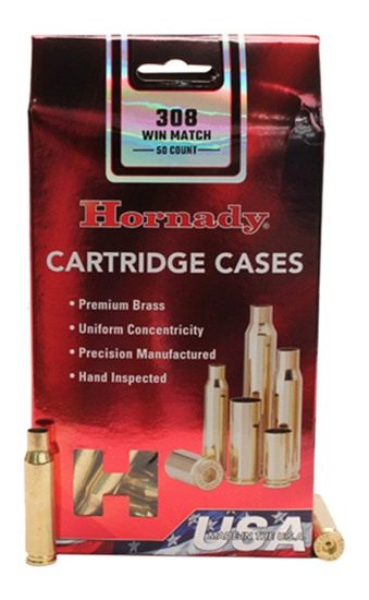 Hornady Unprimed Brass Rifle Cartridge Cases .308 Win 50/ct