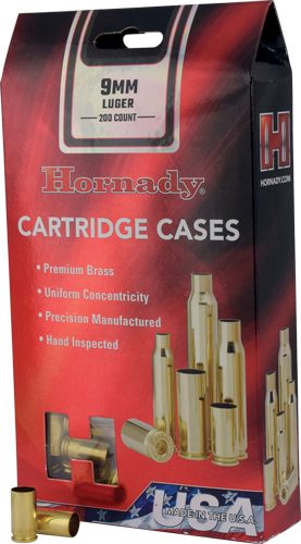 Hornady Unprimed Brass Handgun Cartridge Cases 9mm Luger 200/ct view 2