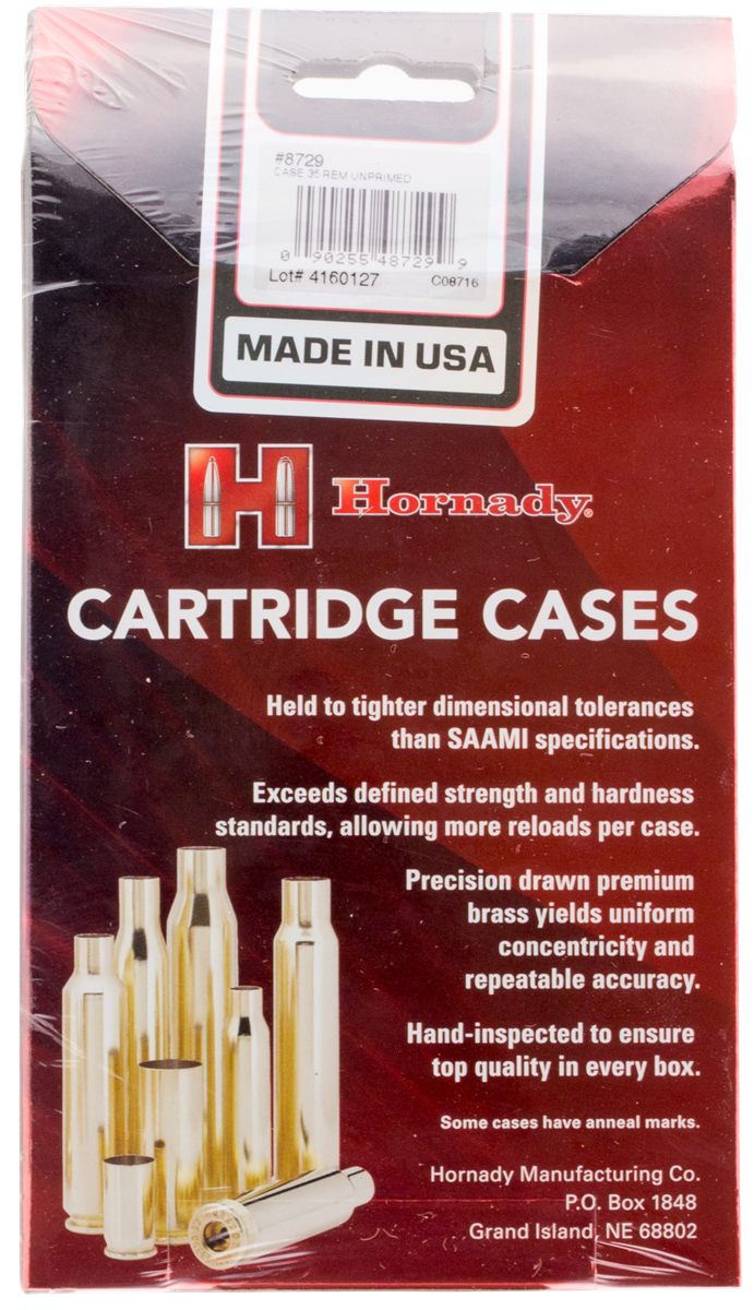 Hornady Unprimed Brass Rifle Cartridge Cases .35 Rem 50/ct