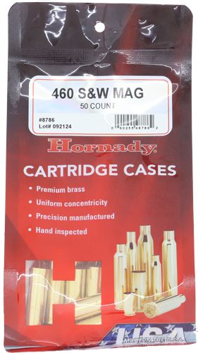 Hornady 8786 Unprimed Cases Cartridge 460 S W Mag Handgun Brass view 2