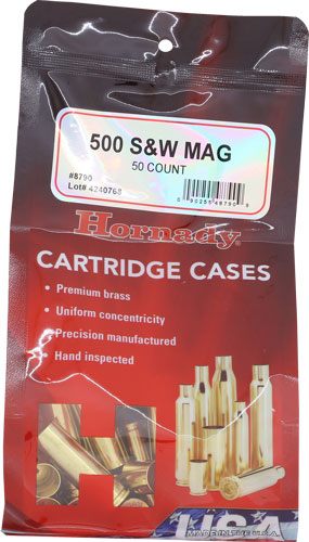 Hornady 8790 Unprimed Cases Cartridge 500 S W Mag Handgun Brass view 2