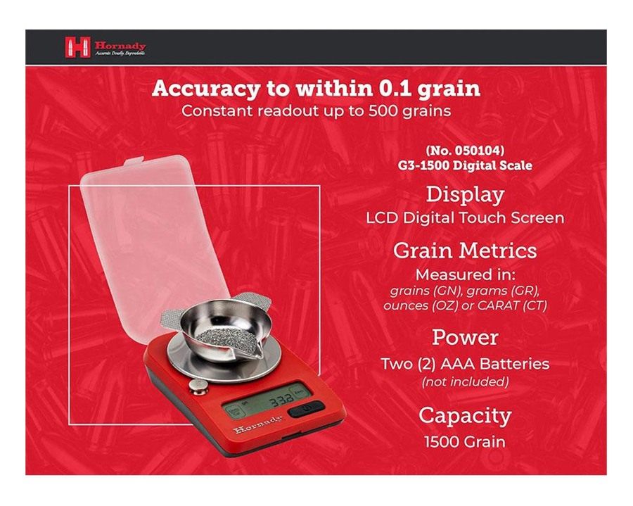 Hornady G3-1500 Electronic Scale, 050104 - Portable Battery Operated Digita view 6