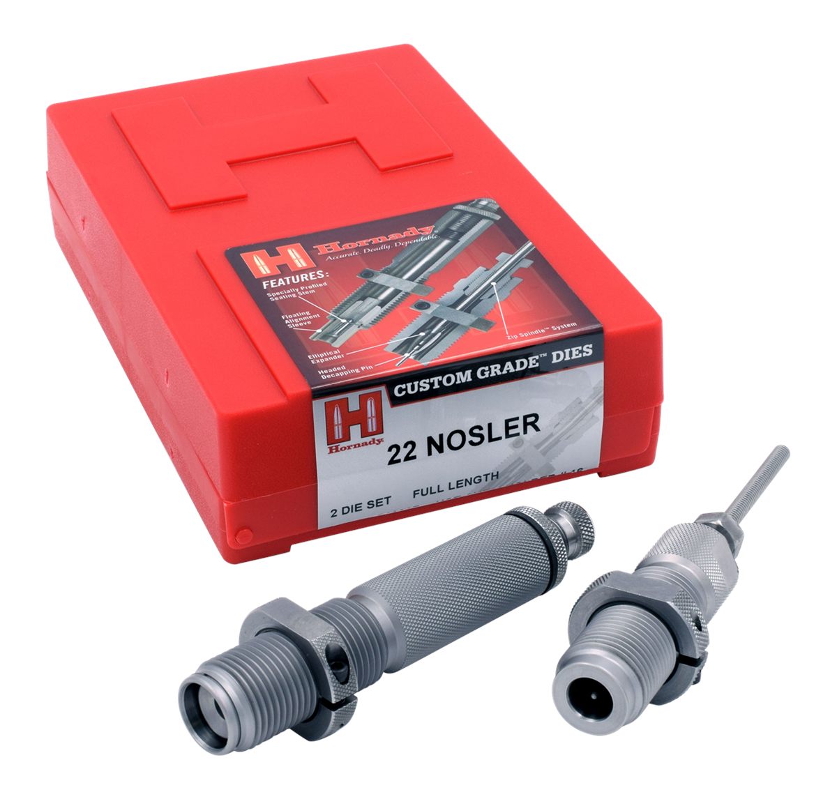 Hornady Custom Grade Rifle Two-Die Set, 2 225 Win (.224)