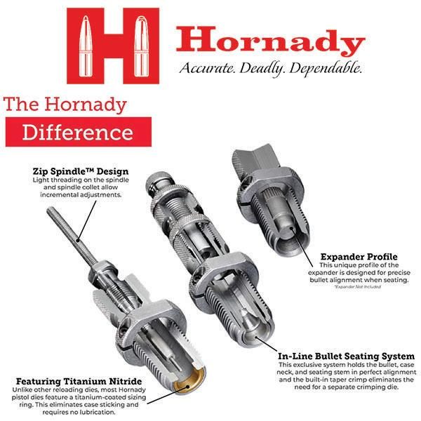 Hornady Custom Grade New Dimension 2-Die Set, 308 Win (.308) (546358) - Cal view 2