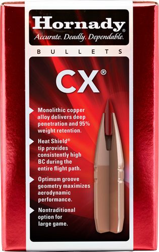 Hornady 332704 CX 338 Cal 185 gr Copper Solid 50 Per Box/ 25 Case view 3