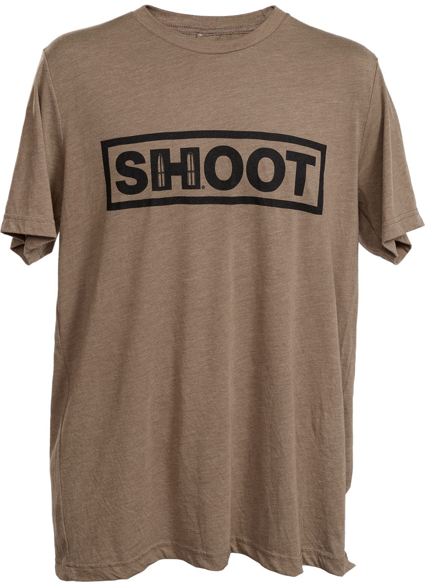 Hornady 99606M Shoot T-Shirt Brown Tri-Blend Short Sleeve Medium