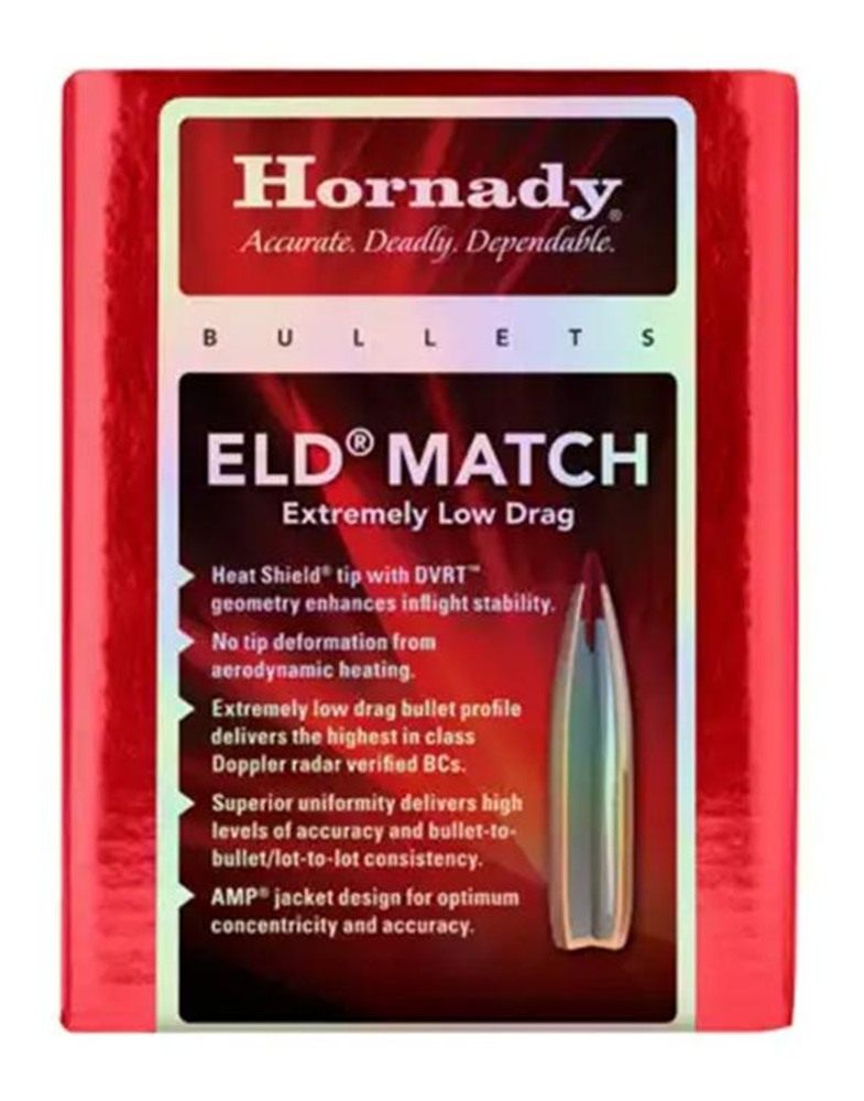 Hornady 263331 6.5mm .264 147gr Extremely Low Drag-Match 500 Per Box/6 Case view 2