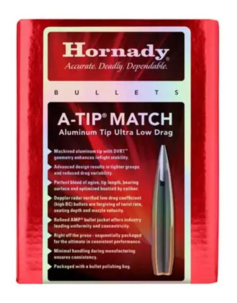 Hornady A-Tip Match Rifle Bullets Sequential 6.5mm .264in 153 gr (1-8in) 50 view 2