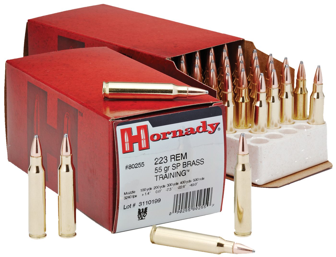Hornady Custom Rifle Ammunition .223 Rem 55 gr SP 3240 fps - 50/box