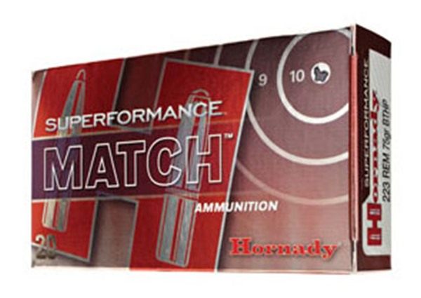 Hornady 80264 Superformance Match 223 Rem 75gr Boat Tail Hollow Point 20 Pe view 2