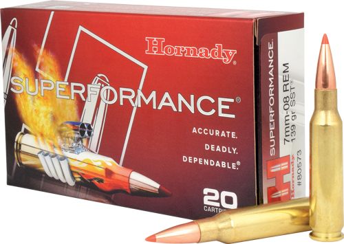 Hornady 80573 Superformance 7mm-08 Rem 139gr Shock Tip 20 Per Box/10 Case view 3