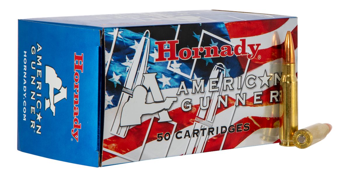 Hornady 80967 American Gunner 308 Win 155gr Hollow Point Boat Tail 50 Per B