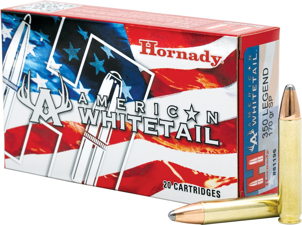 Hornady American Whitetail Rifle Ammunition .350 Legend 170gr SP 2200 fps 2
