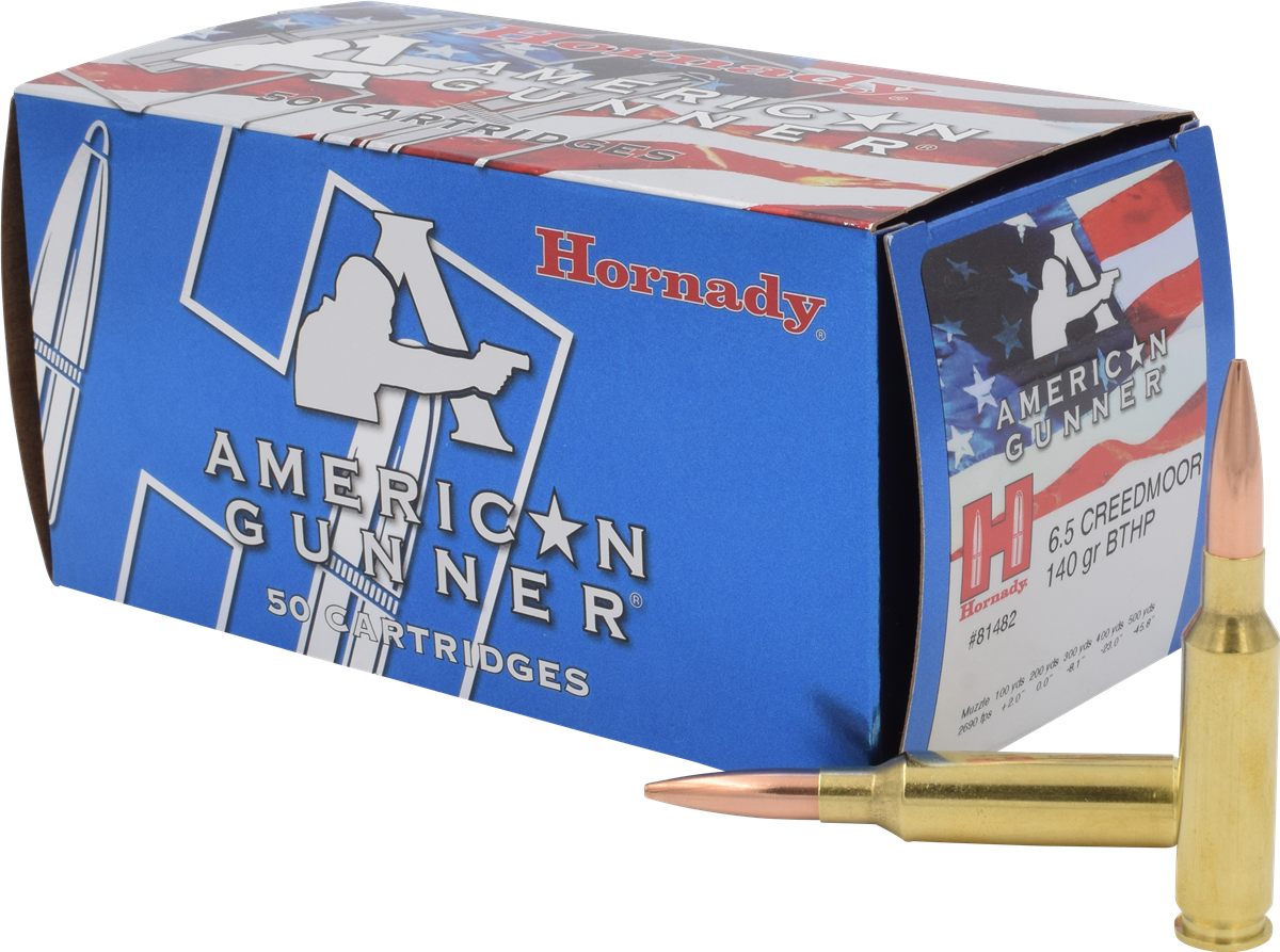 Hornady 81482 American Gunner 6.5 Creedmoor 140gr Hollow Point Boat Tail 50