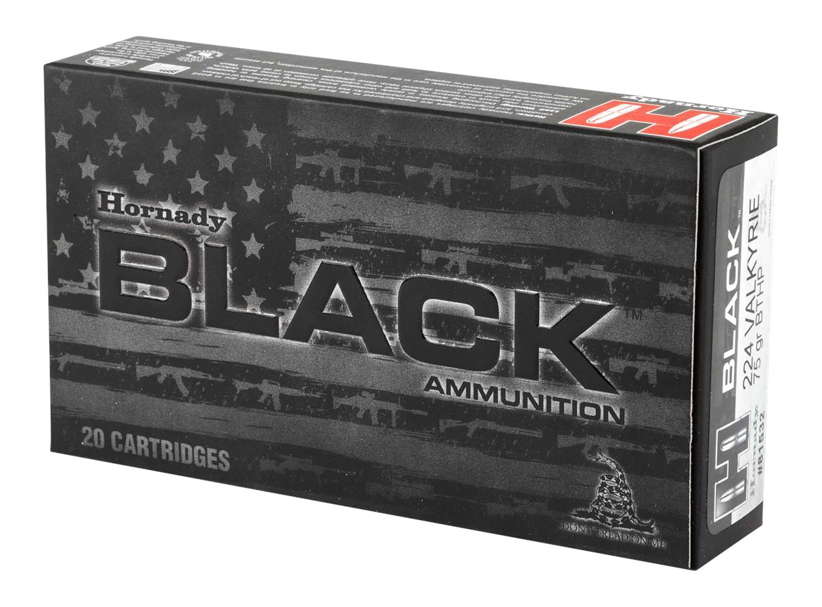 Hornady 81532 Black 224 Valkyrie 75gr Boat Tail Hollow Point 20 Per Box/10