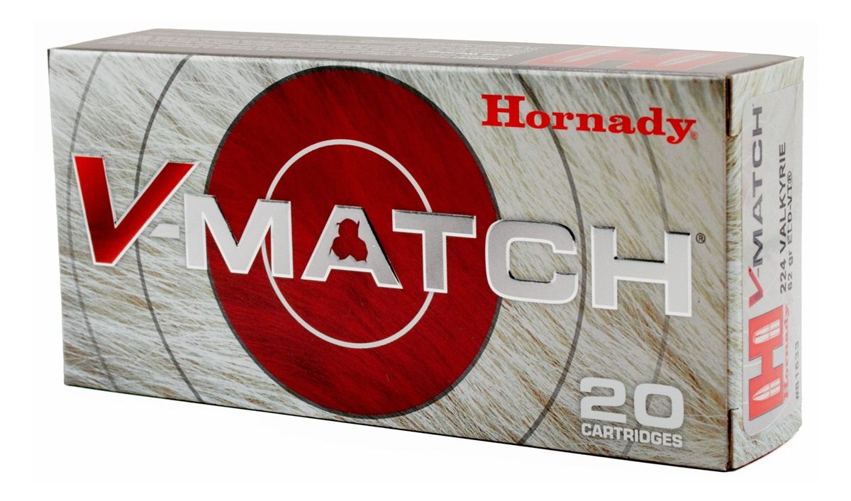 Hornady ELD-VT V-Match rifle Ammunition .224 Valkyrie 62gr PT 3300 fps 20/c