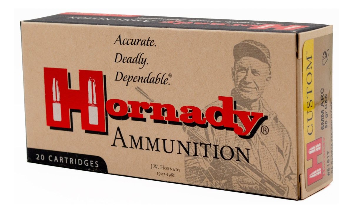 Hornady Custom Rifle Ammunition 6mm ARC 90gr PT 2950 fps 20/ct