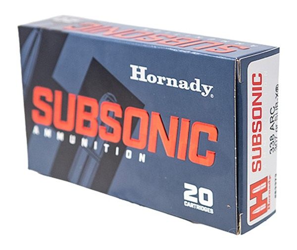 Hornady Subsonic Rifle Ammunition .338 ARC 307gr PT 1050 fps 20/ct view 3