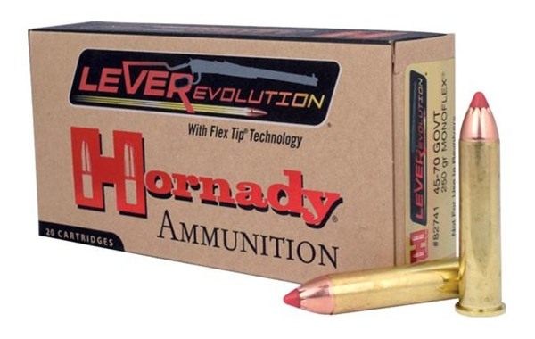 Hornady LEVERevolution Rifle Ammunition .45-70 Gov 250 gr MonoFlex 2025 fps view 2