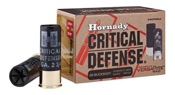 Hornady Critical Defense Shotgun Ammunition 12 ga 2-3/4in 8 plts 00 1600 fp view 2