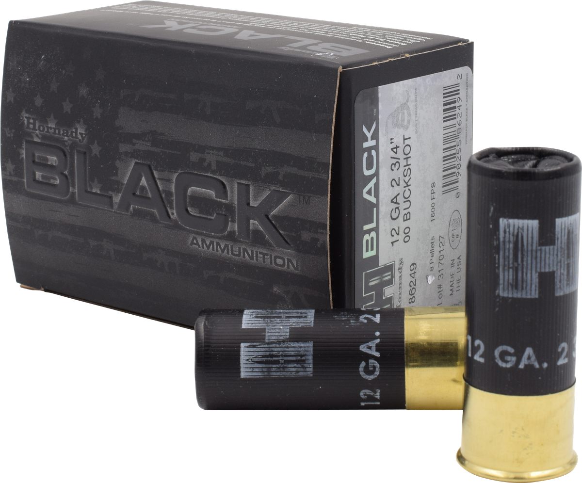 Hornady 86249 Black 12 Gauge 2.75in 00 Buck Shot 10 Per Box/ Case