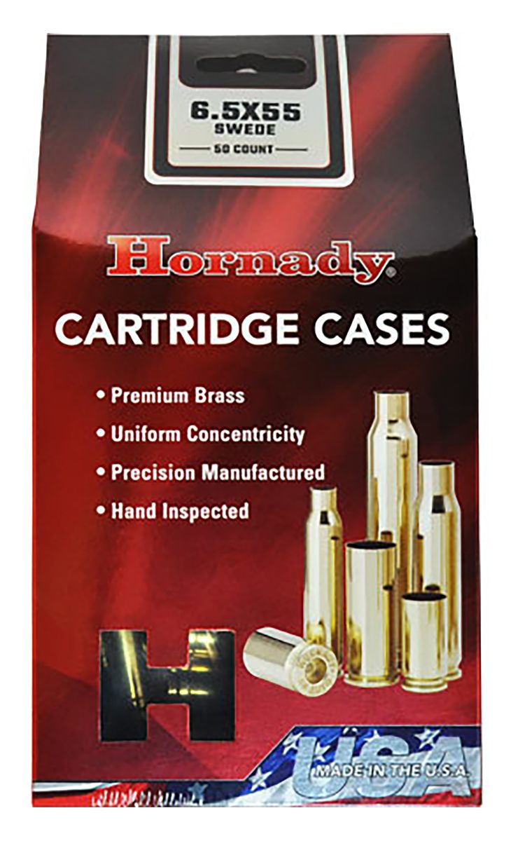 Hornady Unprimed Brass Rifle Cartridge Cases 6.5x55 SwedisH 50/ct