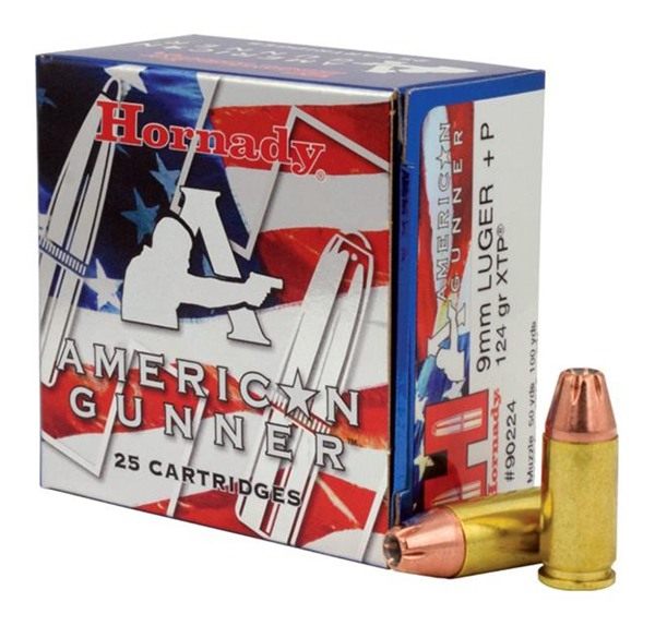Hornady 90224 American Gunner 9mmLuger+P 124gr XTP Hollow Point 25 Per Box/ view 2