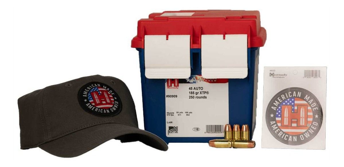 Hornady American Gunner Handgun Ammunition 45 Auto 185gr XTP 970 fps 250/ct