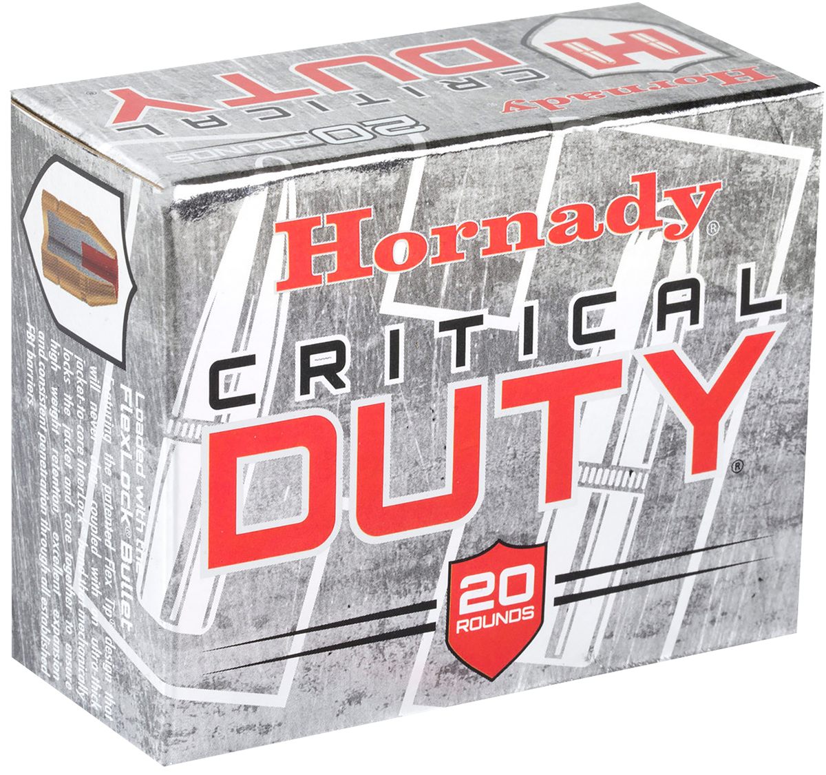 Hornady Critical Duty Handgun Ammunition .45 ACP (+P) 220 gr. PT 975 fps 20