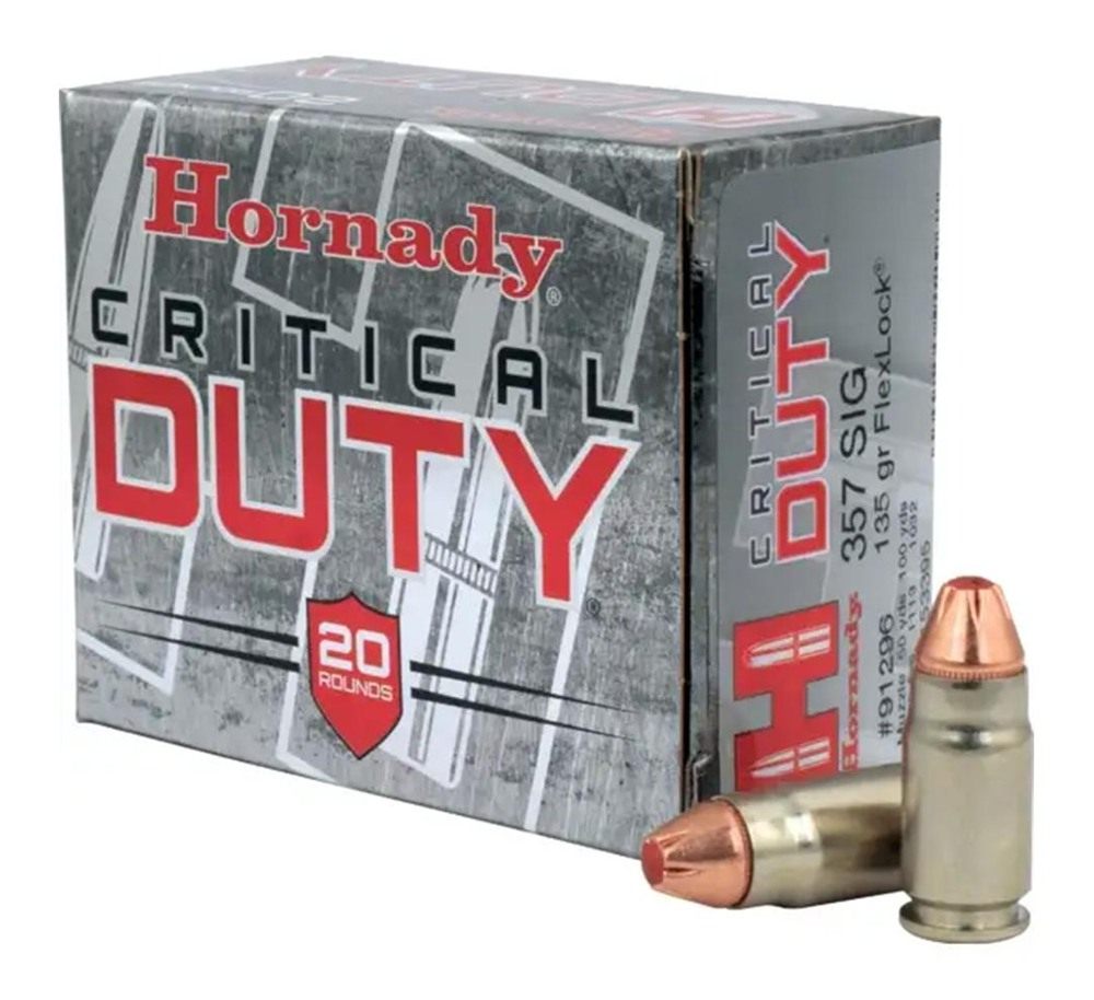 Hornady 91296 Critical Duty 357 Sig 135gr FlexLock 20 Per Box/10 Case