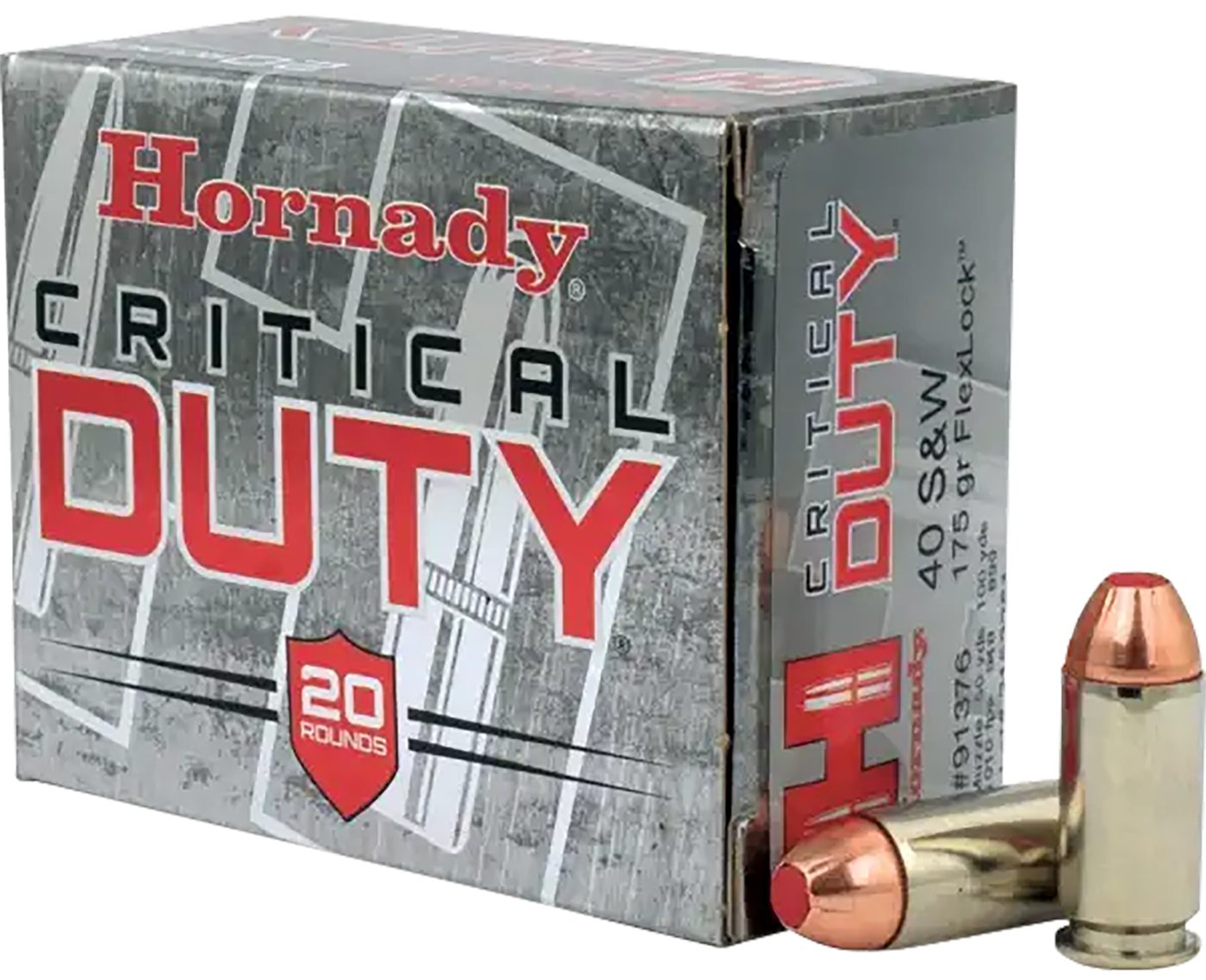 Hornady 91376 Critical Duty 40S W 175gr FlexLock 20 Per Box/10 Case